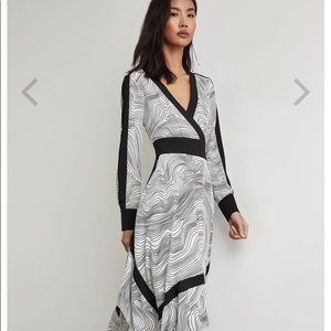 BCBG Lightwave Stripe Handkerchief Dress